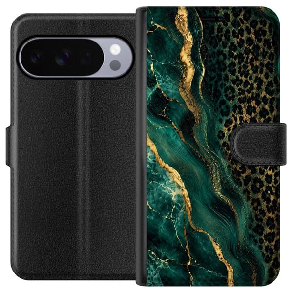 Kompatibel Tegnebogsetui til Google Pixel 10 Pro XL Smaragdleopard