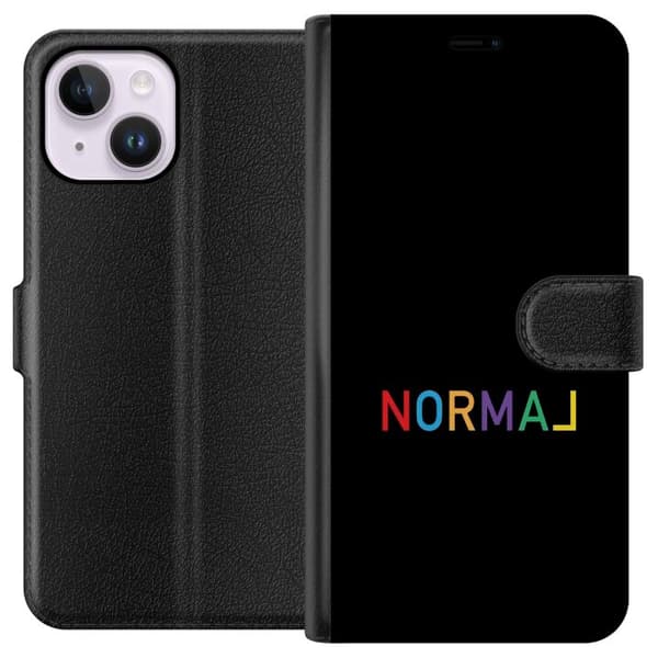 Kompatibel Tegnebogsetui til Apple iPhone 14 Plus Färgglad Normal text