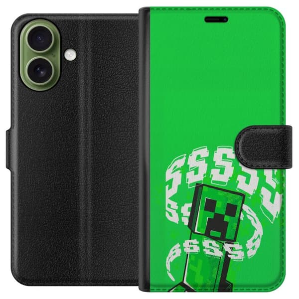 Kompatibelt Lommeboketui til Apple iPhone 17 Grön pixelfigur