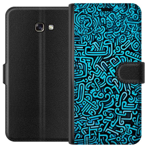 Kompatibelt Lommeboketui til Samsung Galaxy A3 (2017) Blå abstrakt graffiti