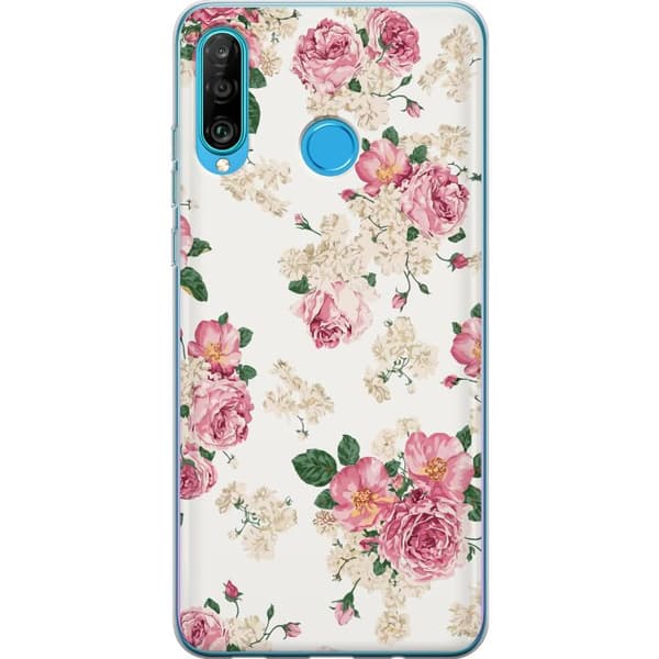 Kompatibelt Mobilskal till Huawei P30 lite Retro Blommor