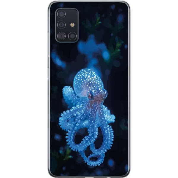 Kompatibelt Mobildeksel til Samsung Galaxy A51 Nærbilde av blå blekksprut