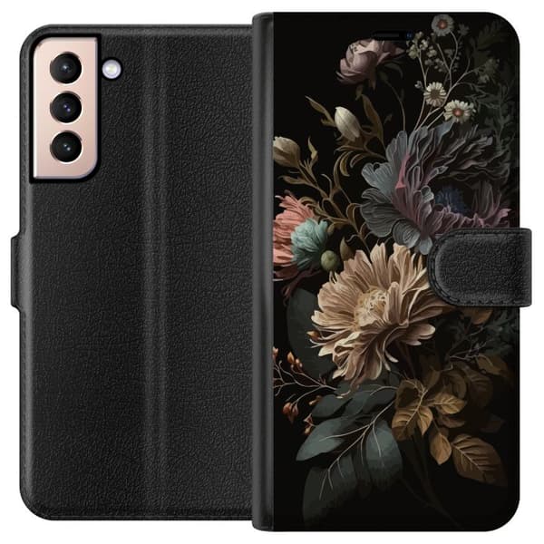 Kompatibelt Lommeboketui til Samsung Galaxy S21 Blomster