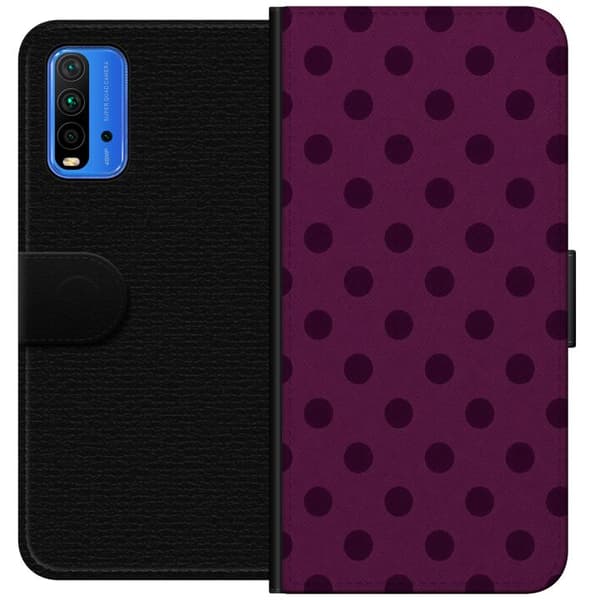 Kompatibelt Plånboksfodral till Xiaomi Redmi Note 9 4G Plum Dots