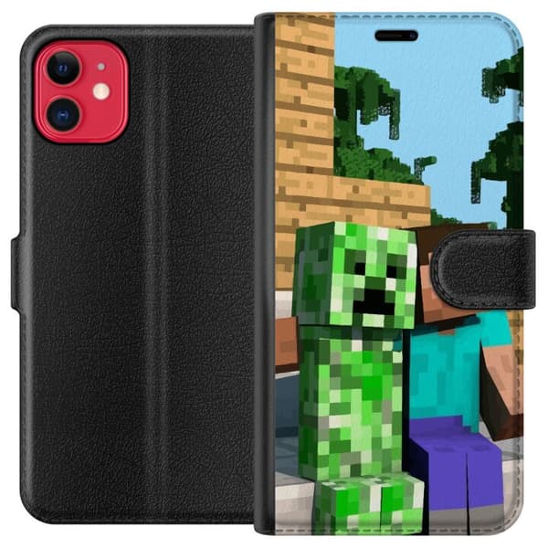 Kompatibelt Plånboksfodral till Apple iPhone 11 MineCraft