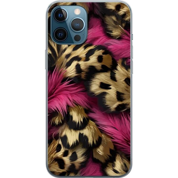 Kompatibelt Mobildeksel til Apple iPhone 12 Pro Max Mykt leopardmønster med rosa detaljer