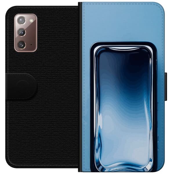 Kompatibel Tegnebogsetui til Samsung Galaxy Note20 Blå glaseffekt