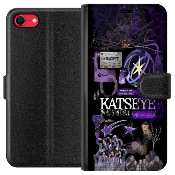 Kompatibel Tegnebogsetui til Apple iPhone 7 KATSEYE lila stjärncollage