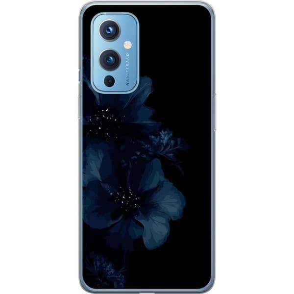 Kompatibelt Mobilskal till OnePlus 9 Mörkblå blommor