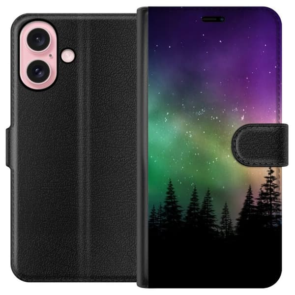 Kompatibelt Lommeboketui til Apple iPhone 16 Nordlyset