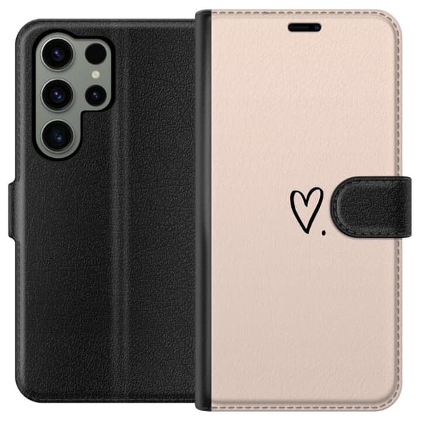 Kompatibelt Lommeboketui til Samsung Galaxy S23 Ultra Hjerte