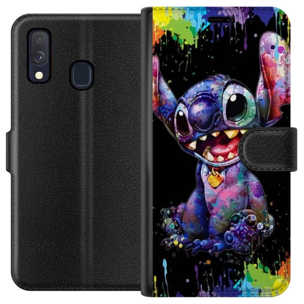 Kompatibelt Plånboksfodral till Samsung Galaxy A40 Lilo and Stitch