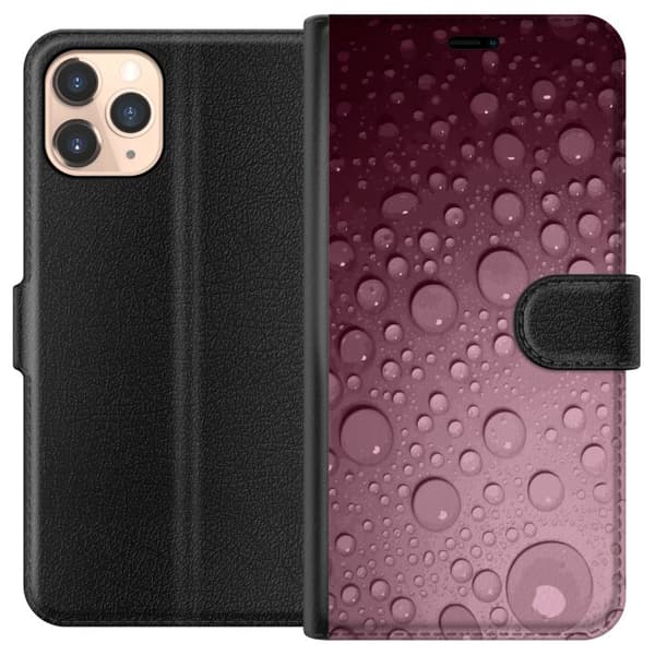 Kompatibel Tegnebogsetui til Apple iPhone 11 Pro Rosa vattendroppar