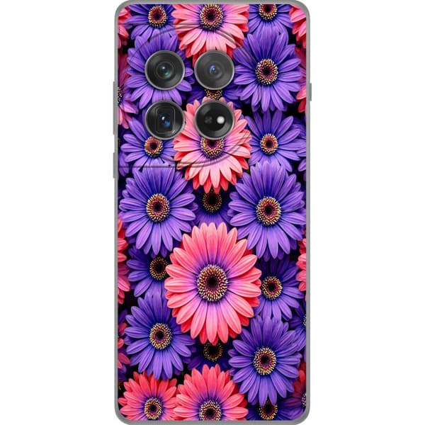 Kompatibelt Mobildeksel til OnePlus 12 Lila och rosa blommor