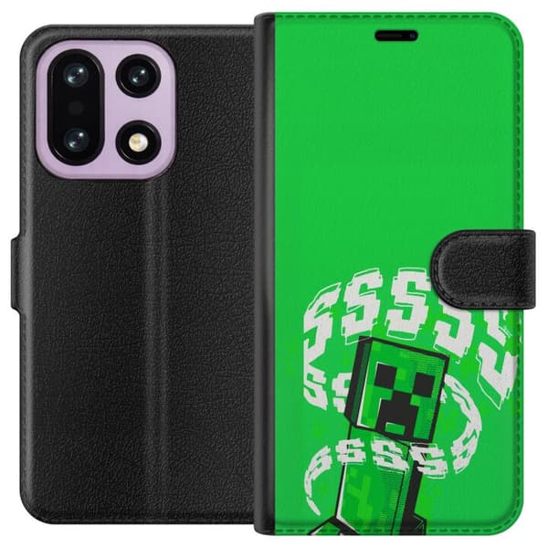 Kompatibel Tegnebogsetui til OnePlus 15 Grön pixelfigur