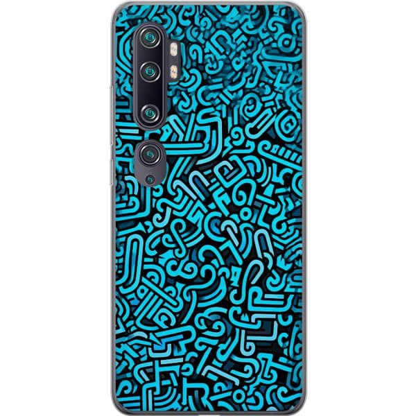 Kompatibelt Mobildeksel til Xiaomi Mi Note 10 Blå abstrakt graffiti