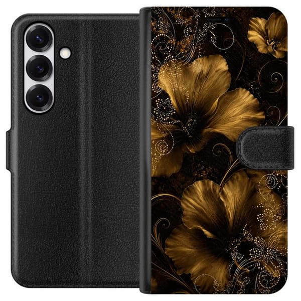 Kompatibel Tegnebogsetui til Samsung Galaxy S26 Gylden blomstring