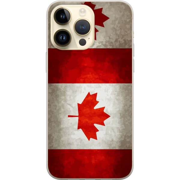 Kompatibelt Mobildeksel til Apple iPhone 15 Pro Max Kanadisk flagg med klassisk rød hvit design