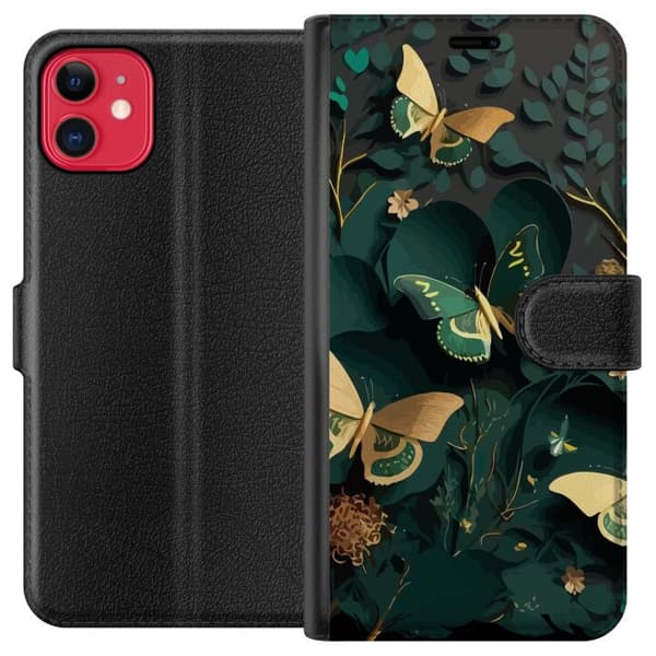 Kompatibel Tegnebogsetui til Apple iPhone 11 Fjärilar