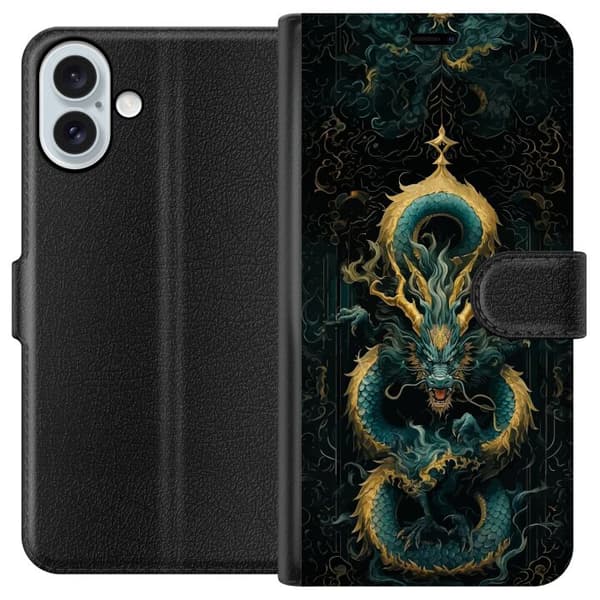 Kompatibel Tegnebogsetui til Apple iPhone 16 Plus Asiatisk drake