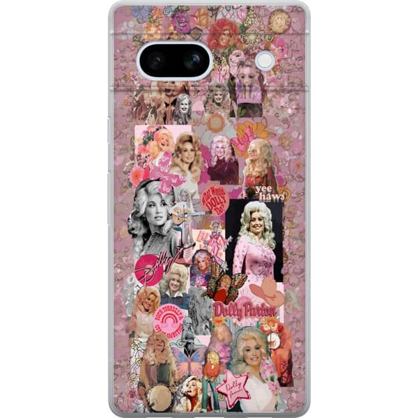 Kompatibelt Mobildeksel til Google Pixel 7a Dolly Parton rosa vintagecollage
