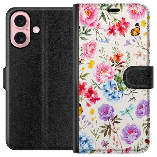 Kompatibelt Plånboksfodral till Apple iPhone 16 Bloom Society