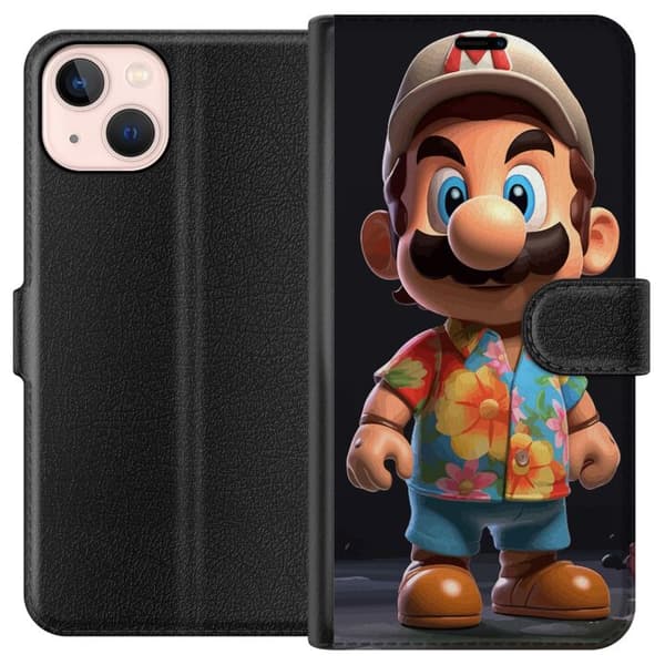 Kompatibelt Plånboksfodral till Apple iPhone 13 mini Super Mario