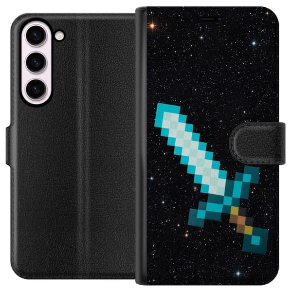 Kompatibel Tegnebogsetui til Samsung Galaxy S23+ Minecraft Sværd
