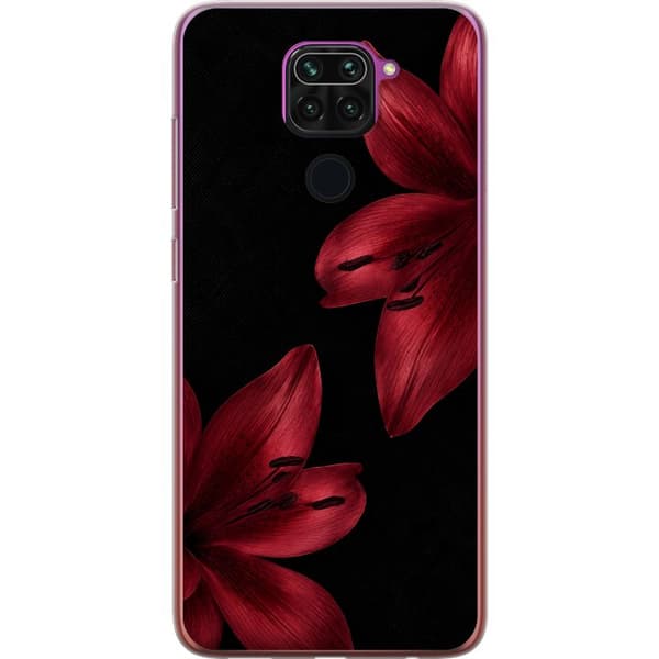 Kompatibelt Mobilskal till Xiaomi Redmi Note 9 Red Lily Noir