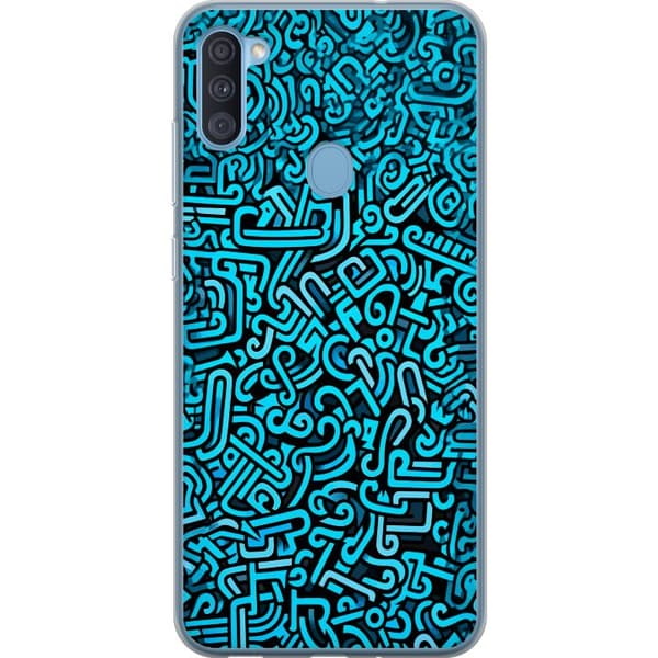 Kompatibelt Mobildeksel til Samsung Galaxy A11 Blå abstrakt graffiti