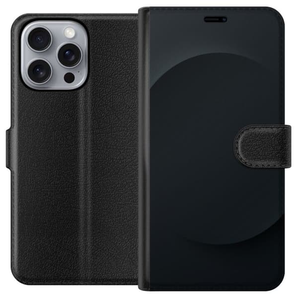 Kompatibel Tegnebogsetui til Apple iPhone 16 Pro Max Sort prik