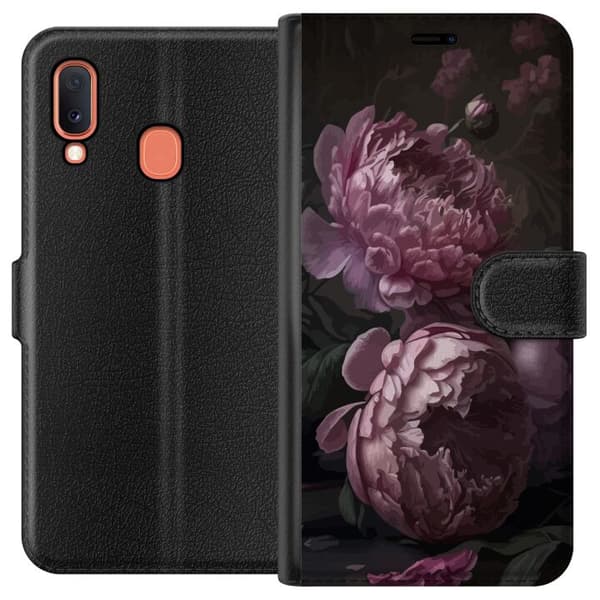 Kompatibelt Lommeboketui til Samsung Galaxy A20e Blommor