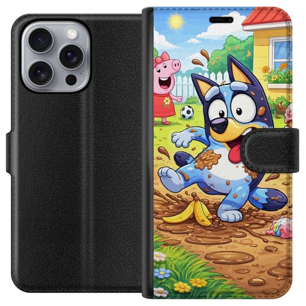 Kompatibelt Lommeboketui til Apple iPhone 16 Pro Max Blåy