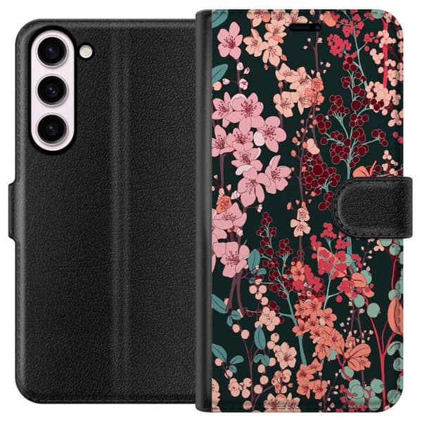 Kompatibel Tegnebogsetui til Samsung Galaxy S23+ Blomster