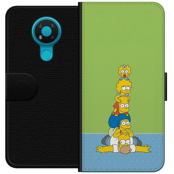 Kompatibelt Plånboksfodral till Nokia 3.4 Simpsonfamiljen staplad