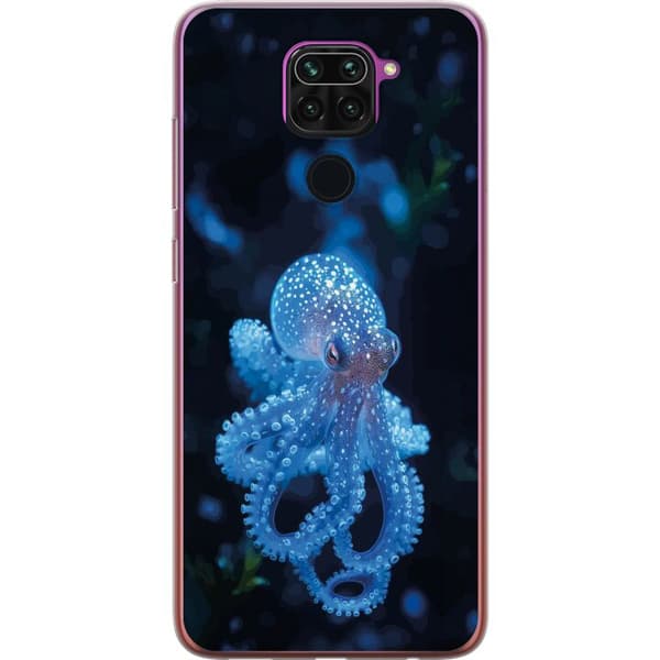 Kompatibelt Mobilskal till Xiaomi Redmi Note 9 Närbild av blå bläckfisk
