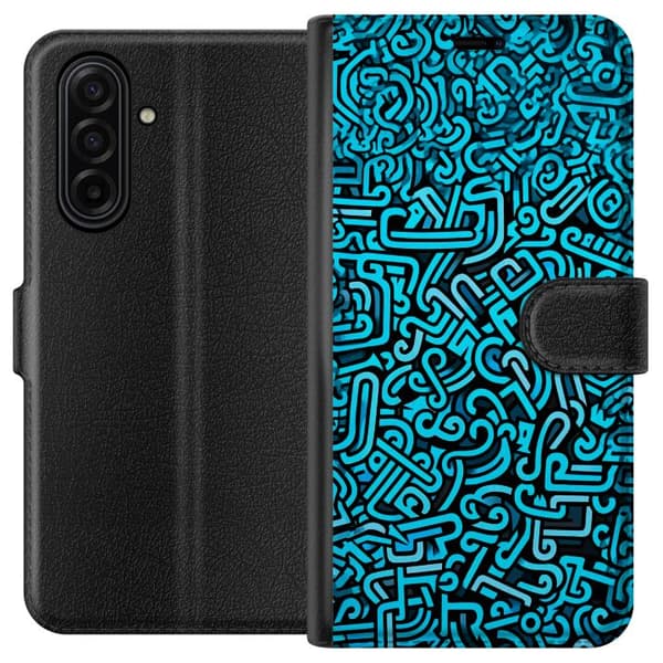 Kompatibelt Plånboksfodral till Samsung Galaxy A17 5G Blå abstrakt graffiti