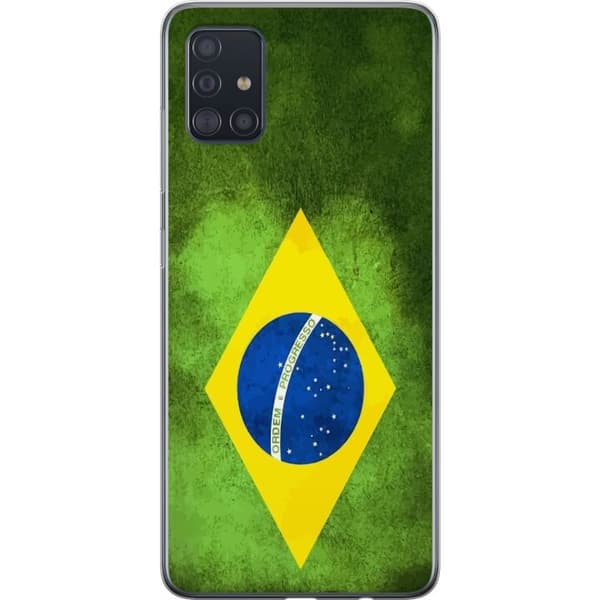Kompatibelt Mobildeksel til Samsung Galaxy A51 Brasiliansk flagg med rustikk tekstur