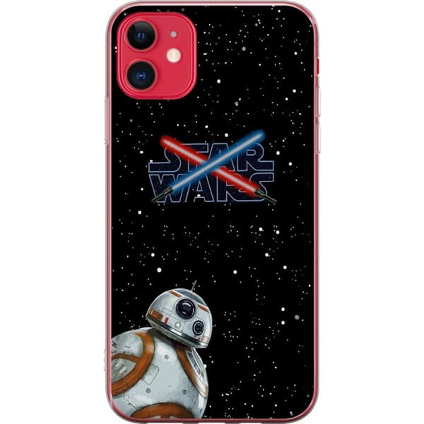 Kompatibelt Mobildeksel til Apple iPhone 11 Robot i verdensrommet med stjerner og kryssede lasersverd
