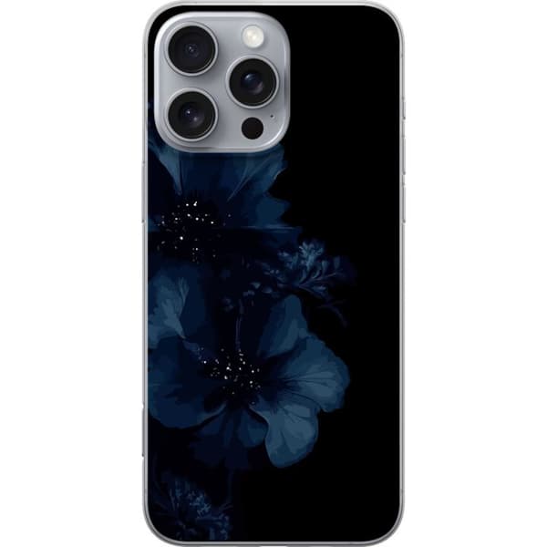Kompatibelt Mobildeksel til Apple iPhone 16 Pro Max Mörkblå blommor