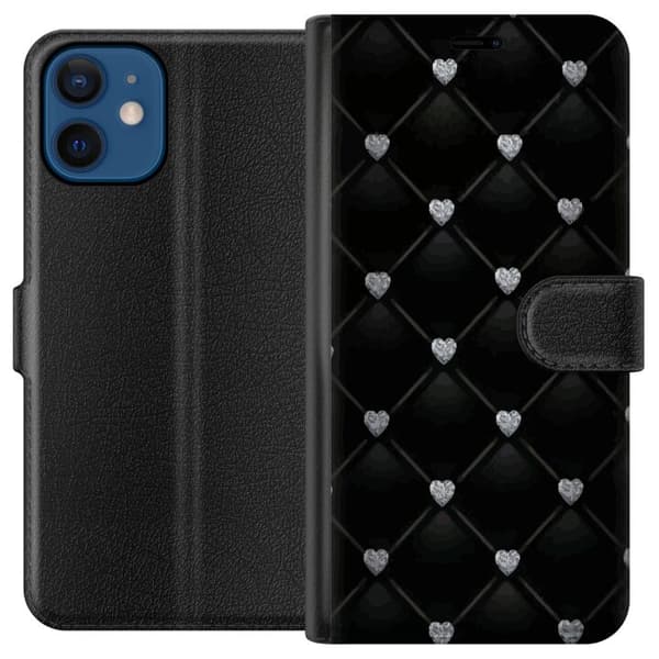 Kompatibelt Lommeboketui til Apple iPhone 12 Hjert Diamond