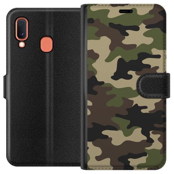 Kompatibelt Lommeboketui til Samsung Galaxy A20e Militær
