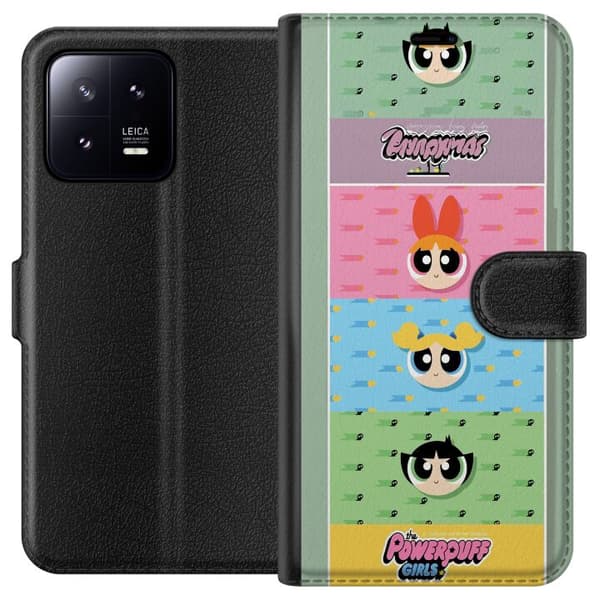 Kompatibelt Lommeboketui til Xiaomi 13 Retroinspirert tegnet motiv