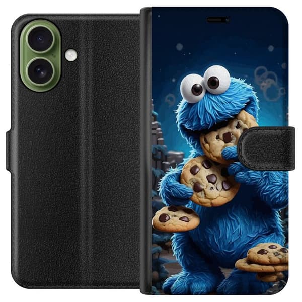 Kompatibel Tegnebogsetui til Apple iPhone 17 Klassisk Cookie Monster med store chokoladekager