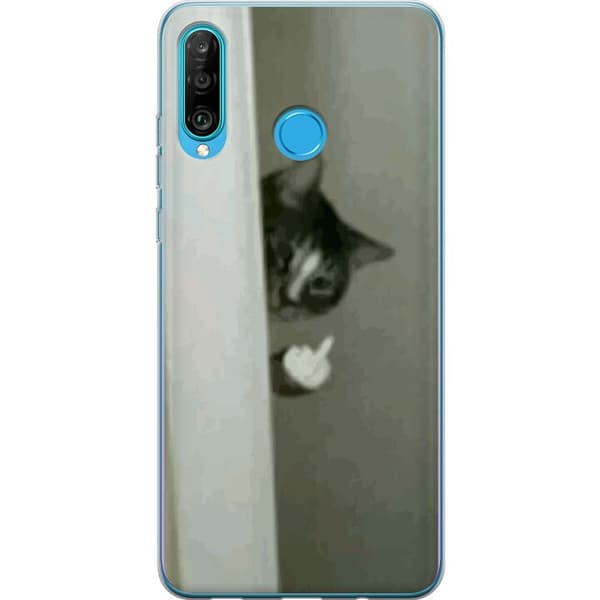 Kompatibelt Mobilskal till Huawei P30 lite HAHA Katt