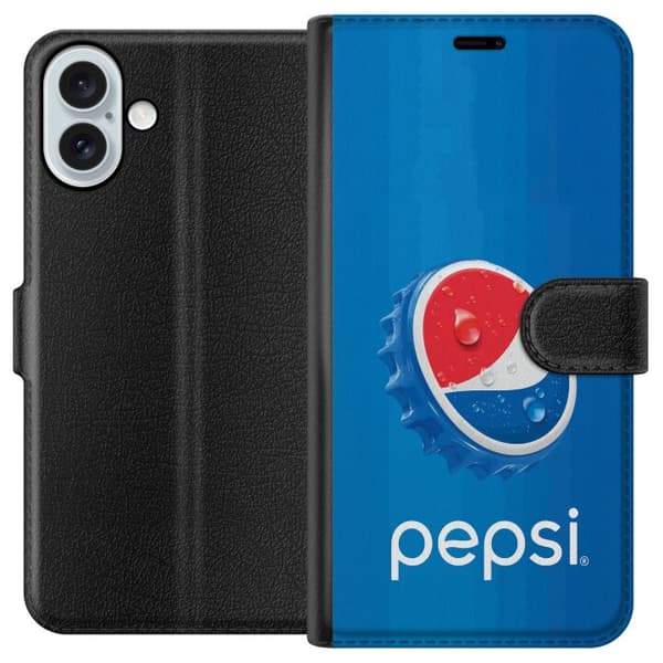 Kompatibel Tegnebogsetui til Apple iPhone 16 Plus Moderne drikke-inspireret design