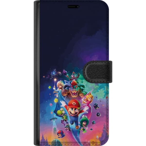Kompatibel Tegnebogsetui til Apple iPhone 15 Pro Max Farverigt Super Mario-spilmotiv