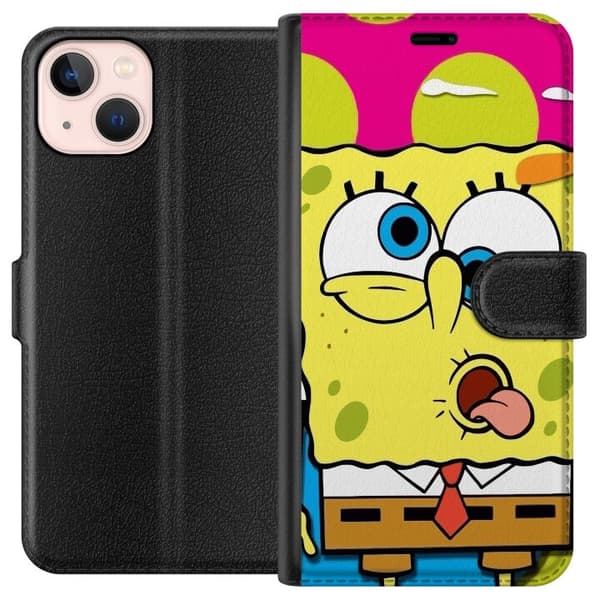 Kompatibelt Plånboksfodral till Apple iPhone 13 mini Svampbob Fyrkant