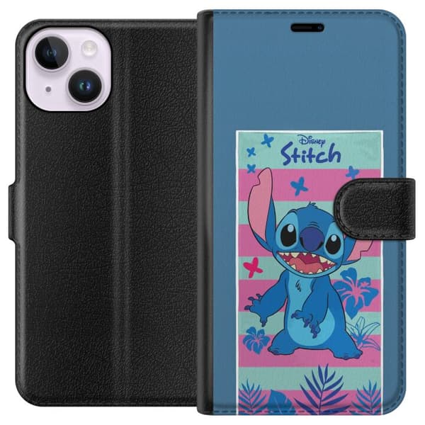 Kompatibel Tegnebogsetui til Apple iPhone 14 Disney Stitch