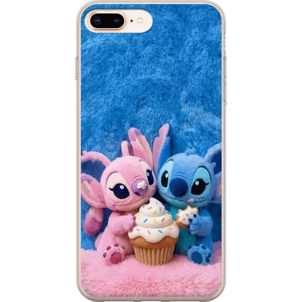 Kompatibel Mobilcover til Apple iPhone 8 Plus Søde blå og lyserøde figurer med stor cupcake og krymmel
